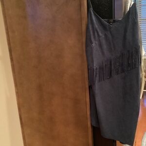 Ontwelfth  faux suede fringed dress - Medium size Blue